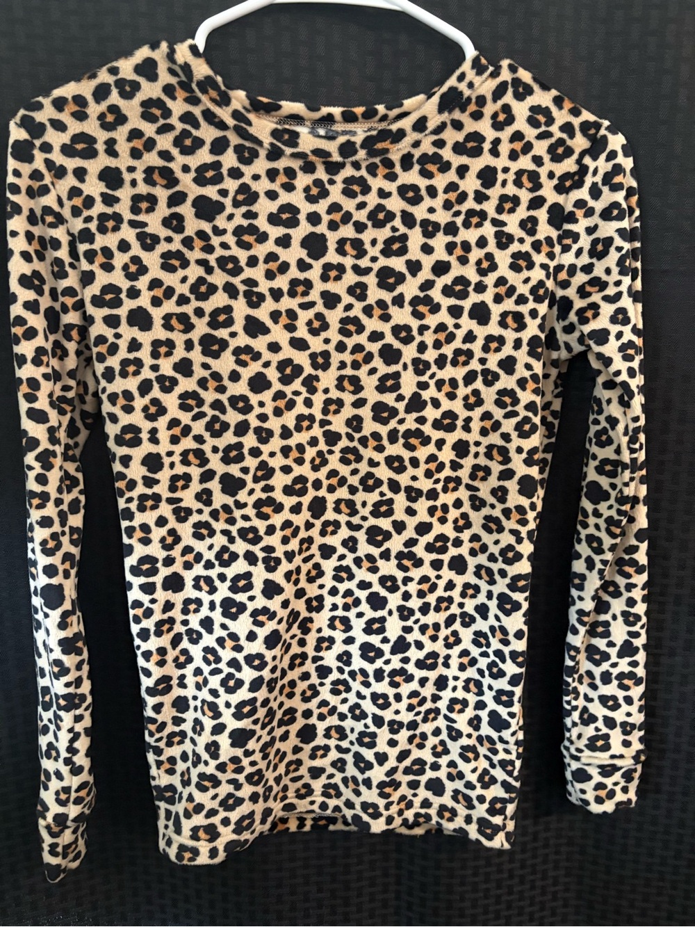 Cat & Jack Girls' Leopard Print Long Sleeve Top - Beige, Black